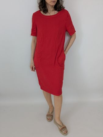 Rotes Sommerkleid von B. Jeans, Grösse M - leicht & bequem!