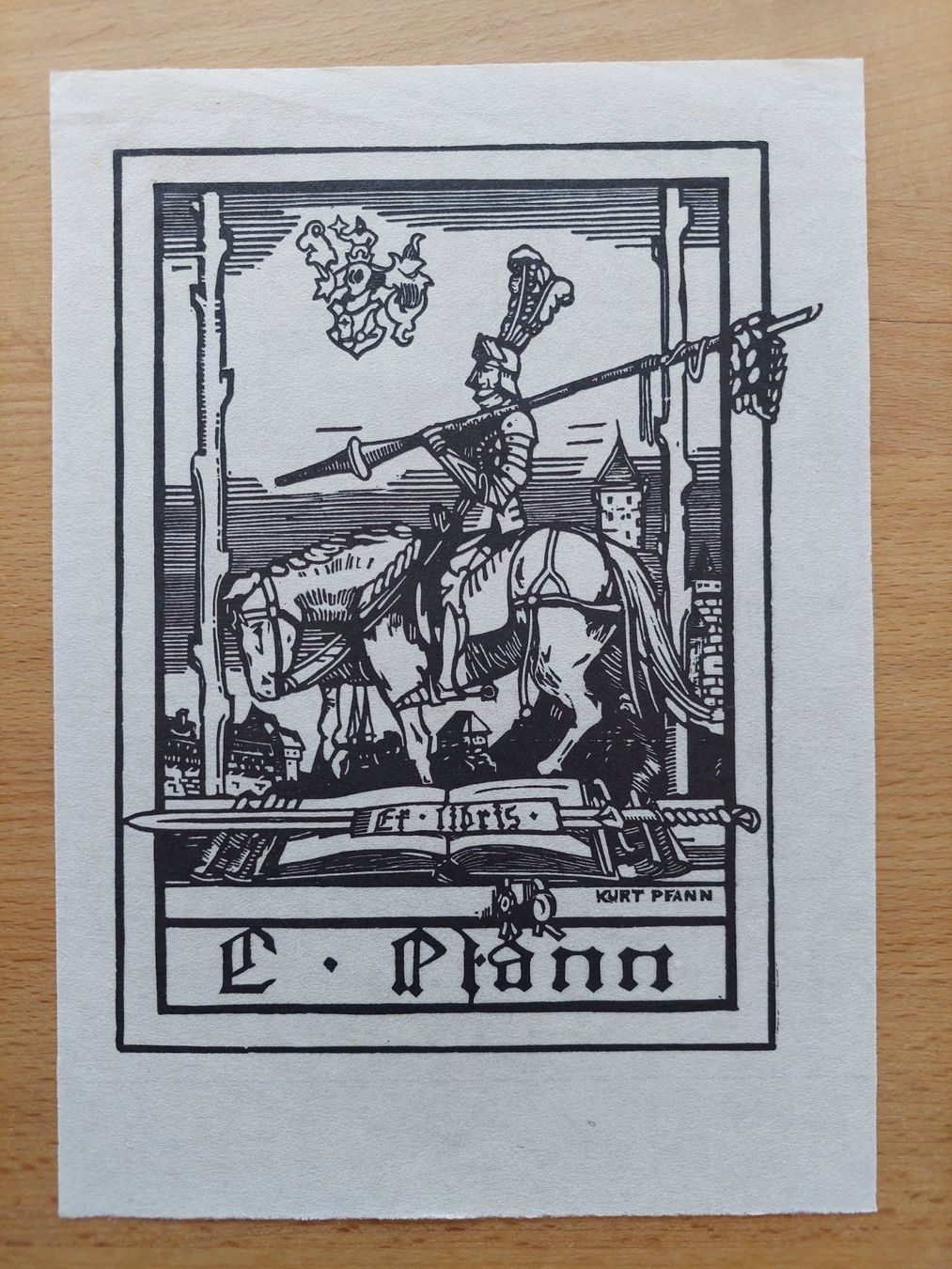 Holzschnitte: Exlibris Kurt Pfann - Original Holzschnitt – Gebraucht aus Obfelden von Exlibris-Art