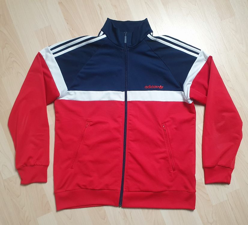 Adidas Jacke Gr. L rot blau weiss Vintage 90er Jahr Kaufen auf Ricardo