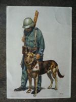 Postkarte Bundesfeier 1937 / Militär mit Hund