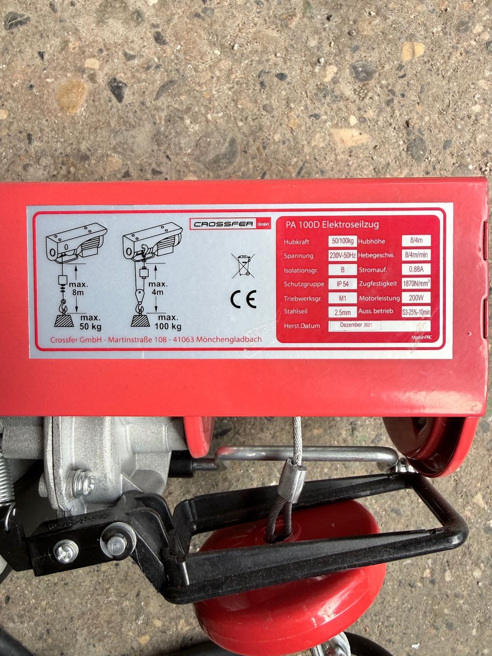Altro per stoccaggio & trasporto: Treuil électrique CROSSFER PA 100D – Usato da Agiez venduto da Stemon 1