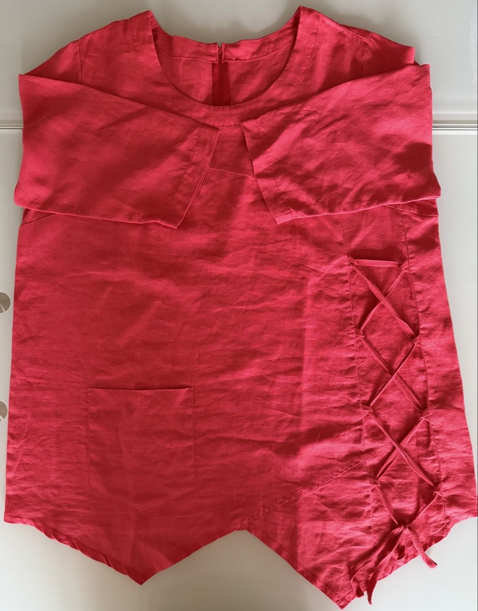 Blusen: Bluse Leine 100% rot 46/48 – Gebraucht aus Bettlach von tiz_vdb2