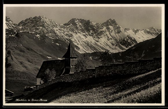 Ansichtskarten: AK Inner-Arosa, Kirchlein – Gebraucht aus Berlin von bartko-reher