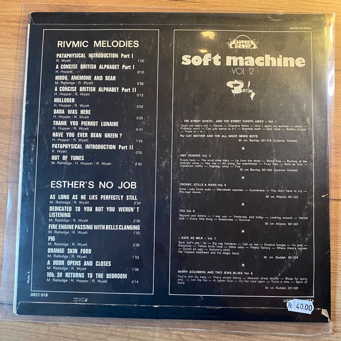 Vinyles: SOFT MACHINE VOL 2…/ OG FR 1969...VG/VG – D'occasion à Gals par Diskopatshop 1
