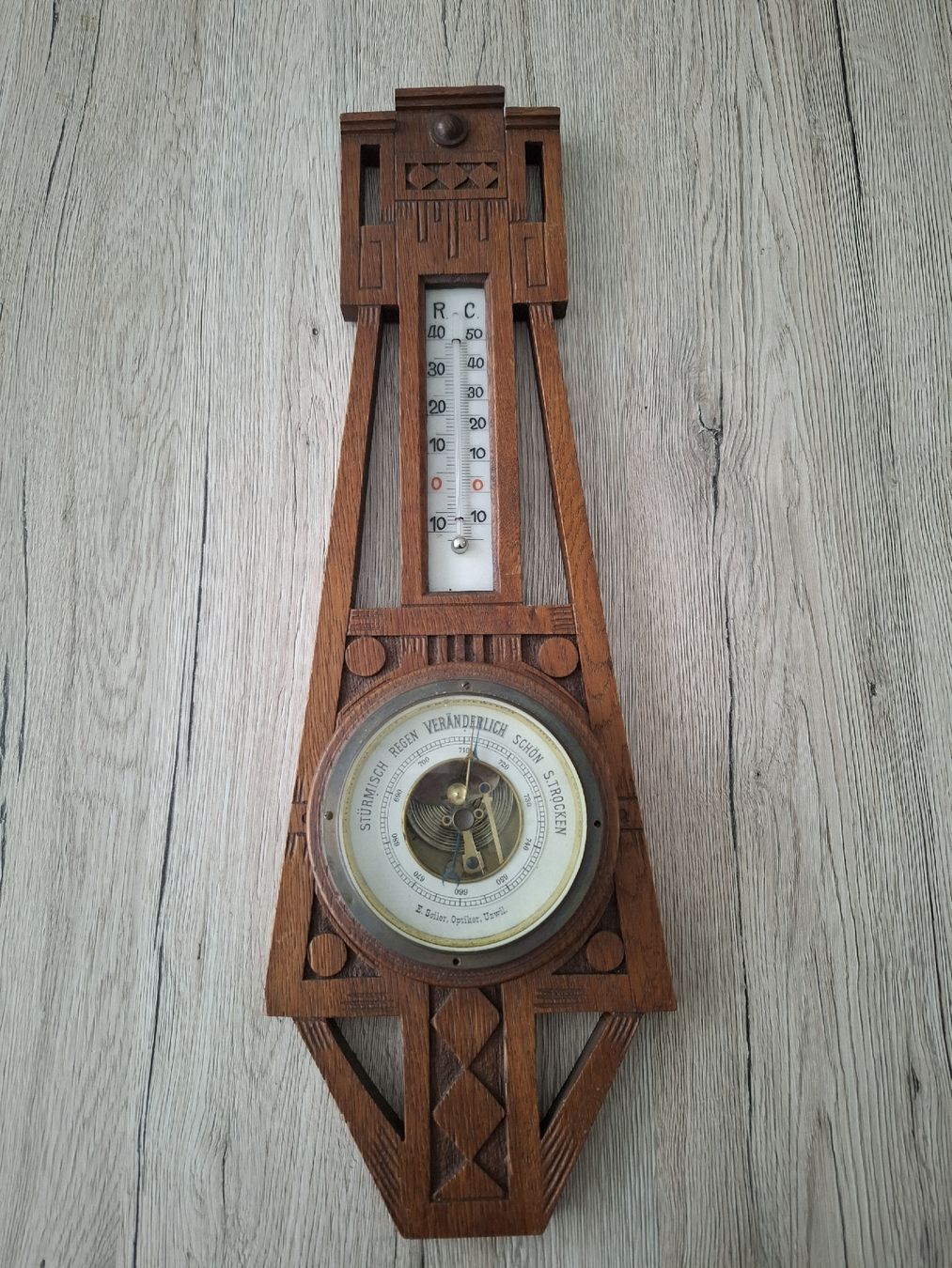 Sonstige antike Technik & Geräte: Sehr alter Jugendstiel Barometer Thermometer  – Gebraucht aus St.Gallen von bpeter01