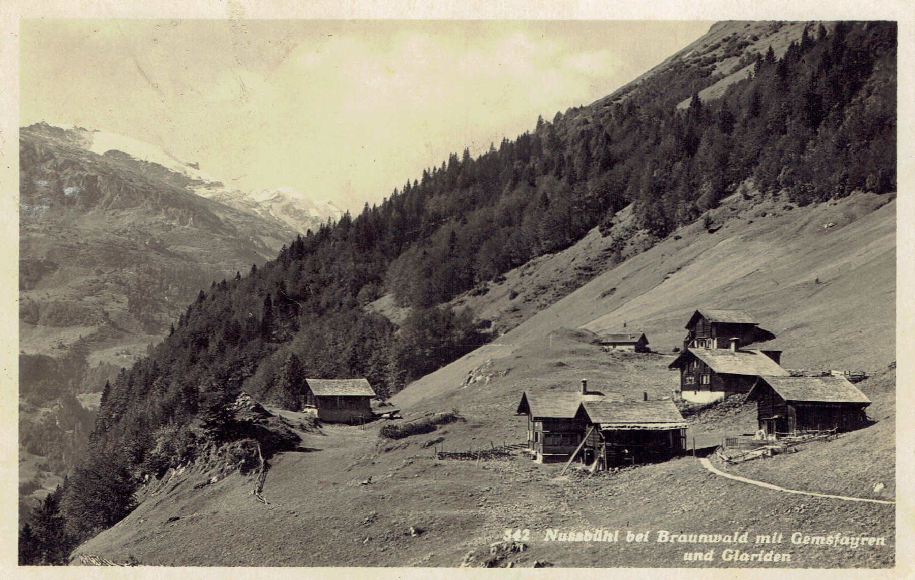 Cartoline postali: Braunwald-Nussbühl GL, um 1925 – Usato da Otelfingen venduto da Schmitte9