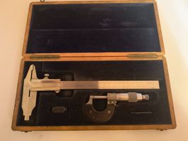 Etalon Set in Box Mikrometer 0-25mm und Schieblehre 250mm