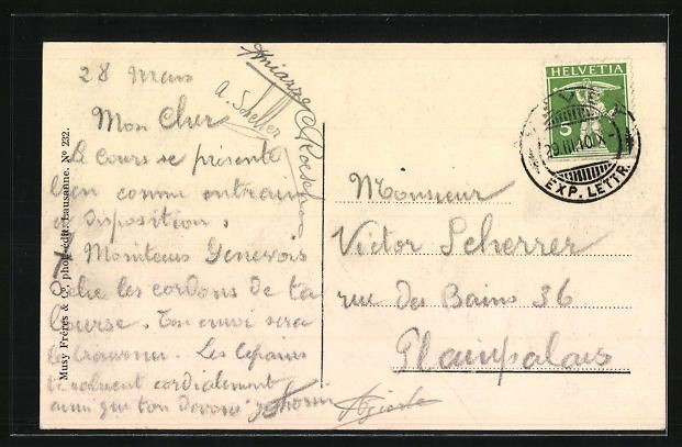 Cartoline postali: AK Vevey, Le College, 1910 – Usato da Berlin venduto da bartko-reher 1