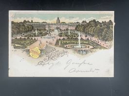 Postkarte 1906 Litho Gruss aus Karlsruhe    (V901)