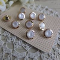 10 Knopfe bouton boutons Perle Gold Look