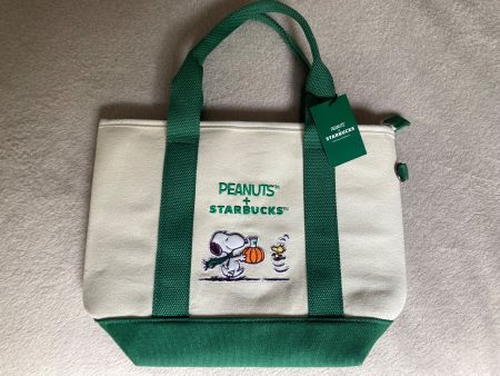 Starbucks Fall 26 Snoopy Peanuts Canvas Mini Tote Bag