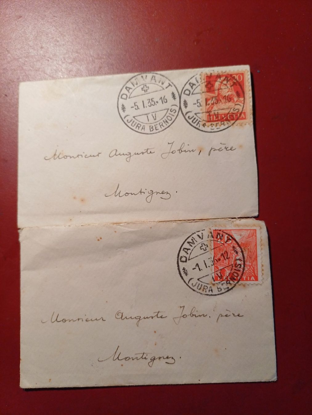 Buste & buste per spedizione: enveloppes de 1912 et 1916 – Usato da Porrentruy venduto da Piquetix