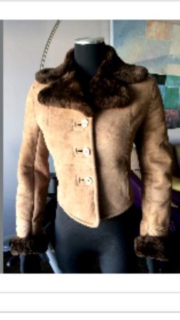 Leder / Fell  Jacke   gr. 34 / XS