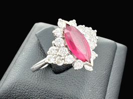 Bucherer Rubin 0.6c Diamanten 0.4c Ring 18k WG Gr 53*S2255