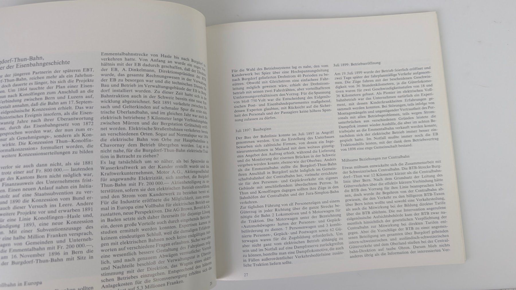 Libri: Die Emmental-Burgdorf-Thun-Bahn 1975. – Usato da Zürich venduto da axolottchen 8