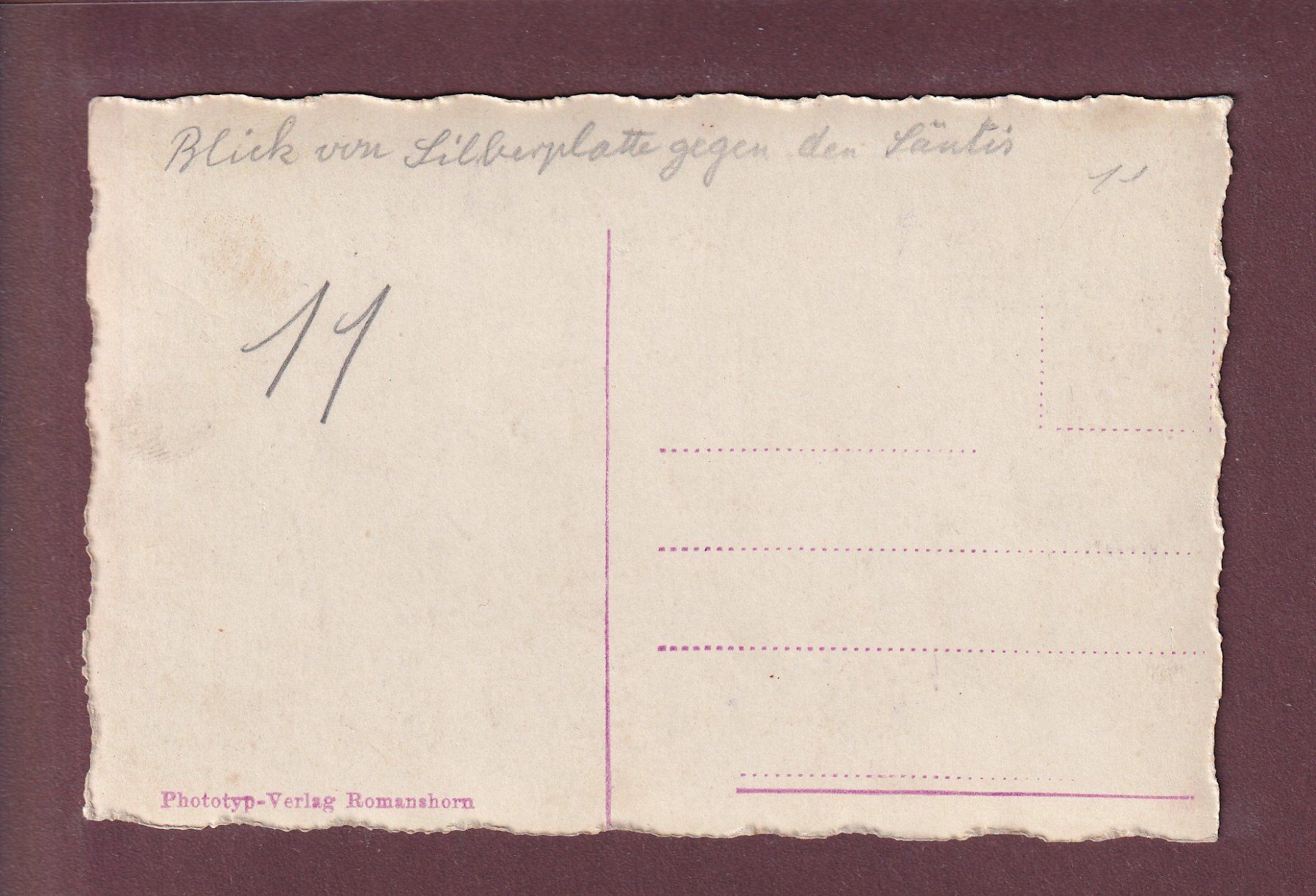 Cartes postales: Blick von SILBERPLATTE gegen den Säntis – D'occasion à Pully par nicecards 1