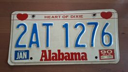 Nummernschild USA Plaque d'immatriculation Alabama 1990