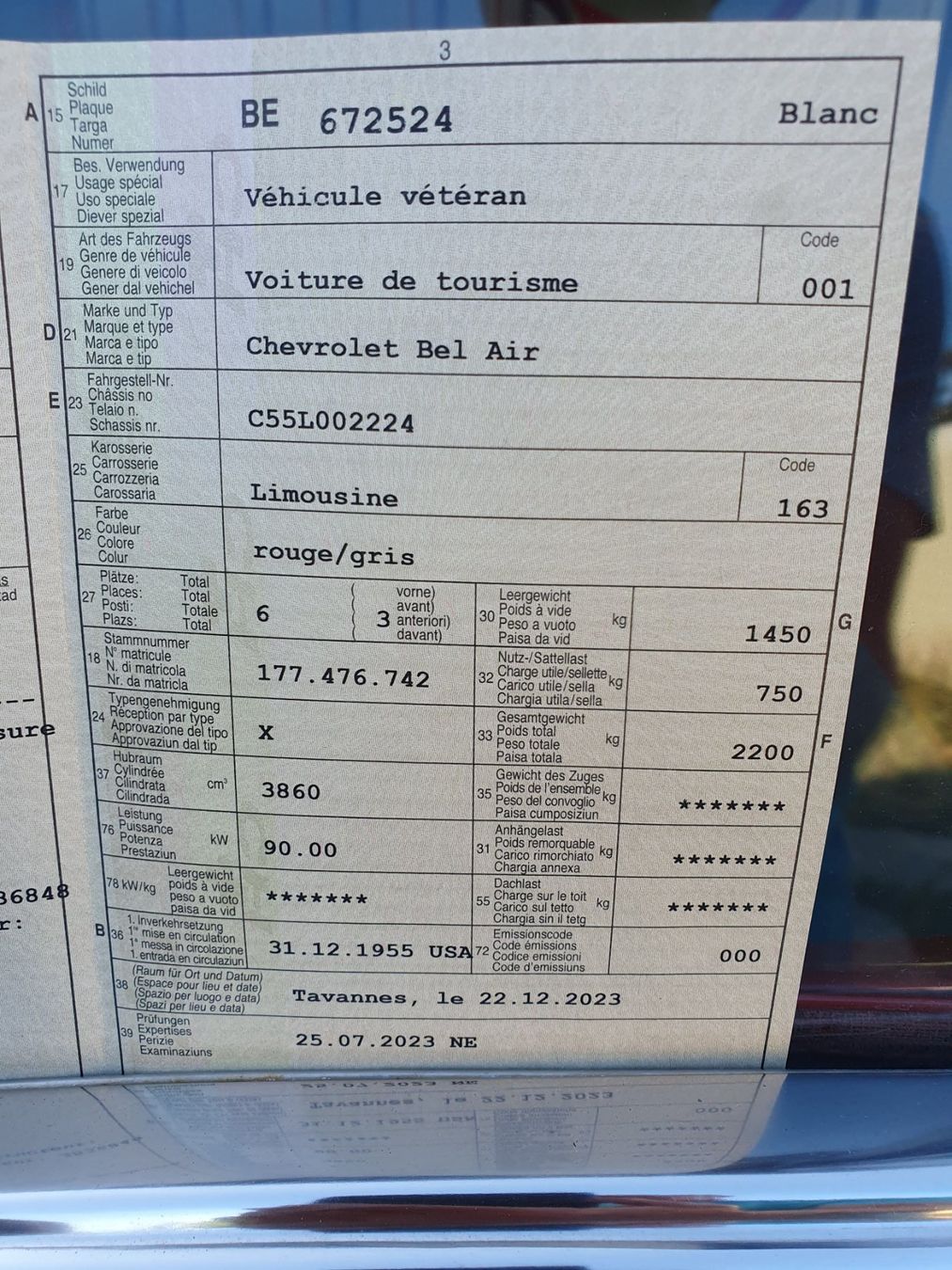 Chevrolet Autos: Chevrolet Bel Air – Gebraucht aus La Cibourg von Bridoire 7