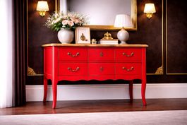 Charmante Vintage-Kommode in Rot – eleganter Blickfang