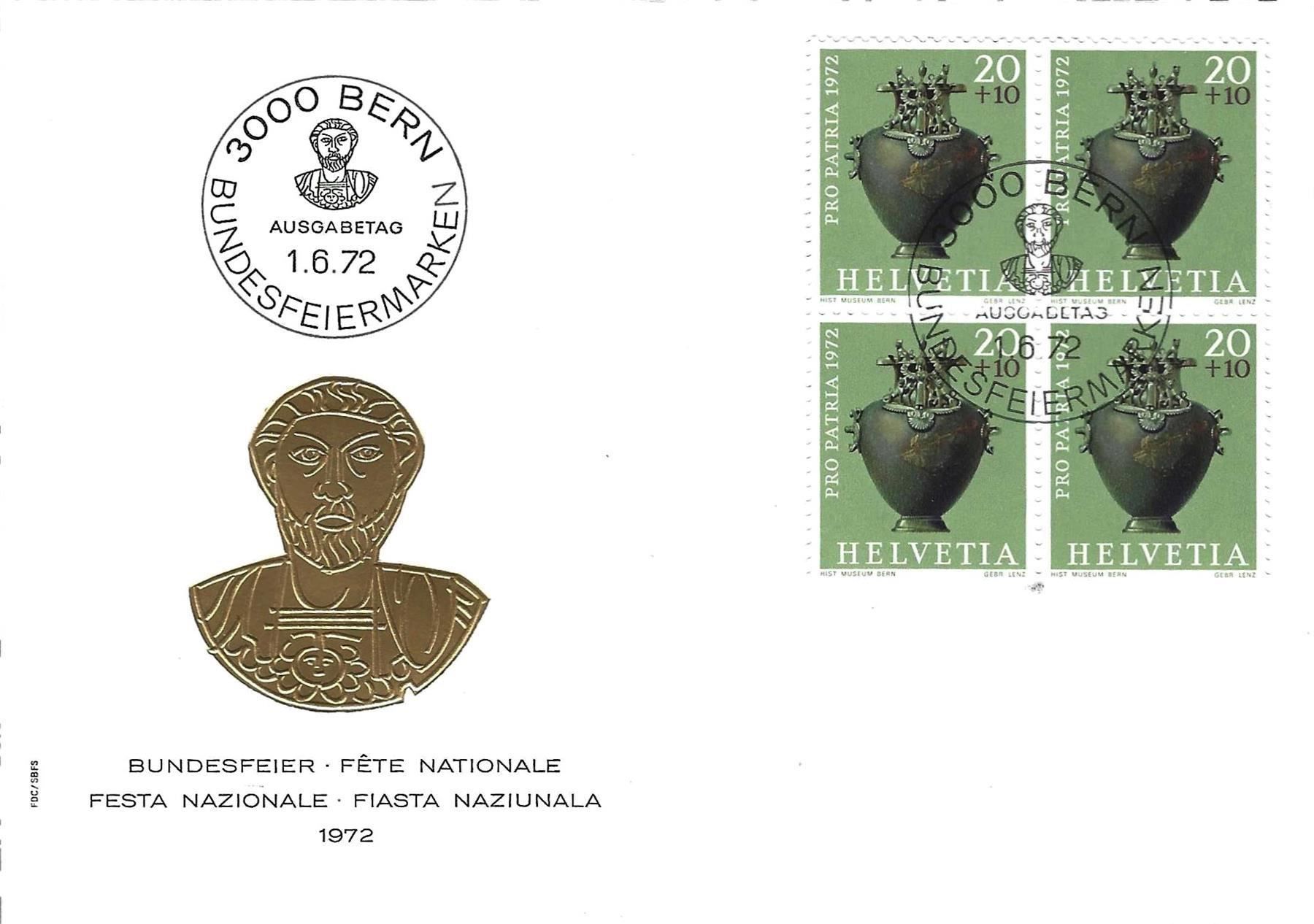 Tutti i francobolli: FDC Pro Patria  Viererblock 1972 – Usato da Koblenz venduto da Markenhimmel