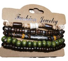 Holz - Armband, 5 Stück (neu, OVP)