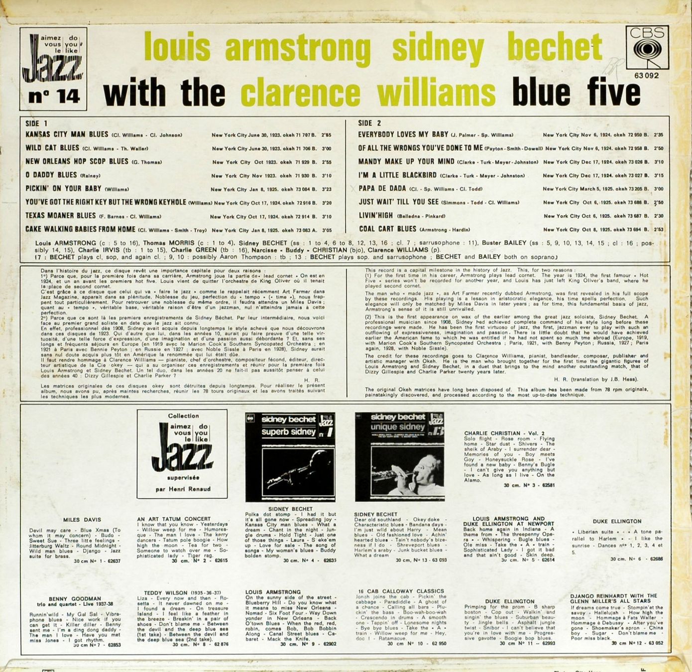 Dischi in vinile: Jazz-LP: Clarence Williams Blue Five (CBS) – Usato da Hochfelden venduto da mue_lhm9 1