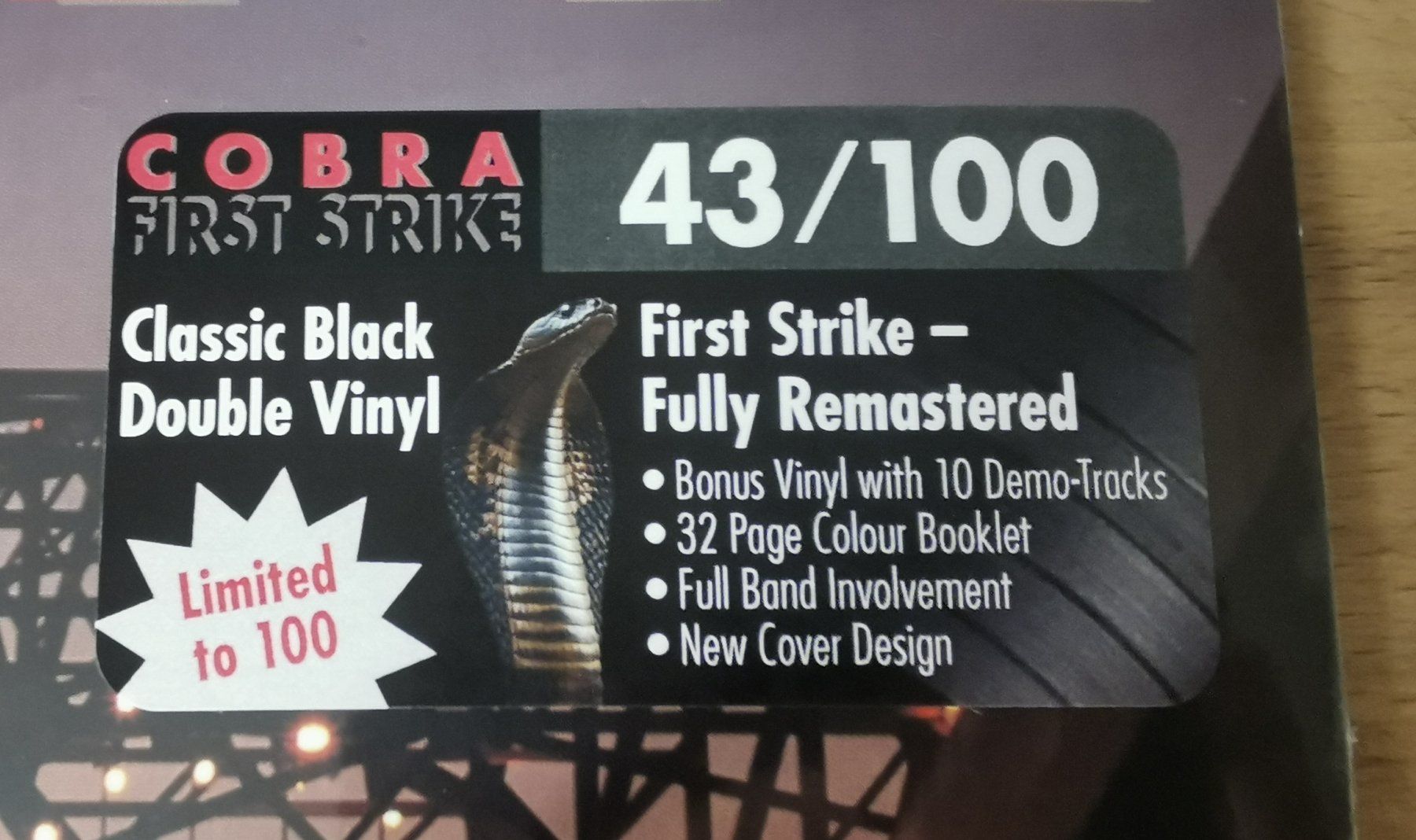 Schallplatten: COBRA: First strike 2-LP Remaster + Unreleased Demos KROKUS – Gebraucht aus Münchwilen TG von Swb 2