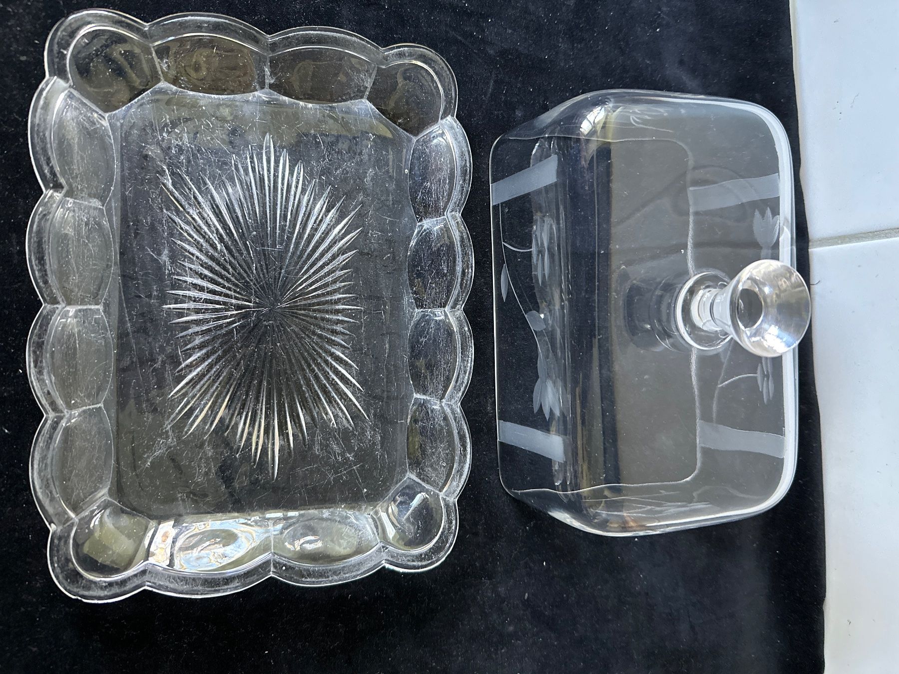 Altre Stoviglie: Butter oder Käse - Platte aus Glas, mit Glas-Deckel. – Usato da Zürich venduto da Chaeffeler 2