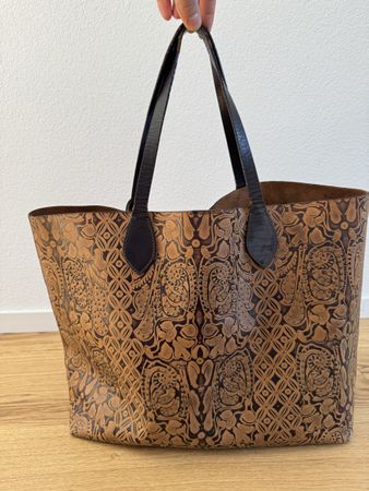 Leder shopper Tasche