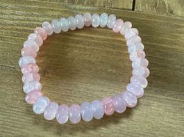 🌸 Zartes Rosa-Achat Armband Naturstein elastisch 🌸