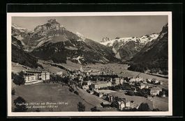 Engelberg, Ortsansicht mit Hahnen und Sp