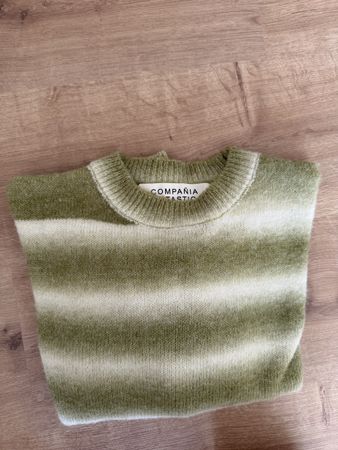 Compania Fantastica Striped Knit Sweater, Green, Size S