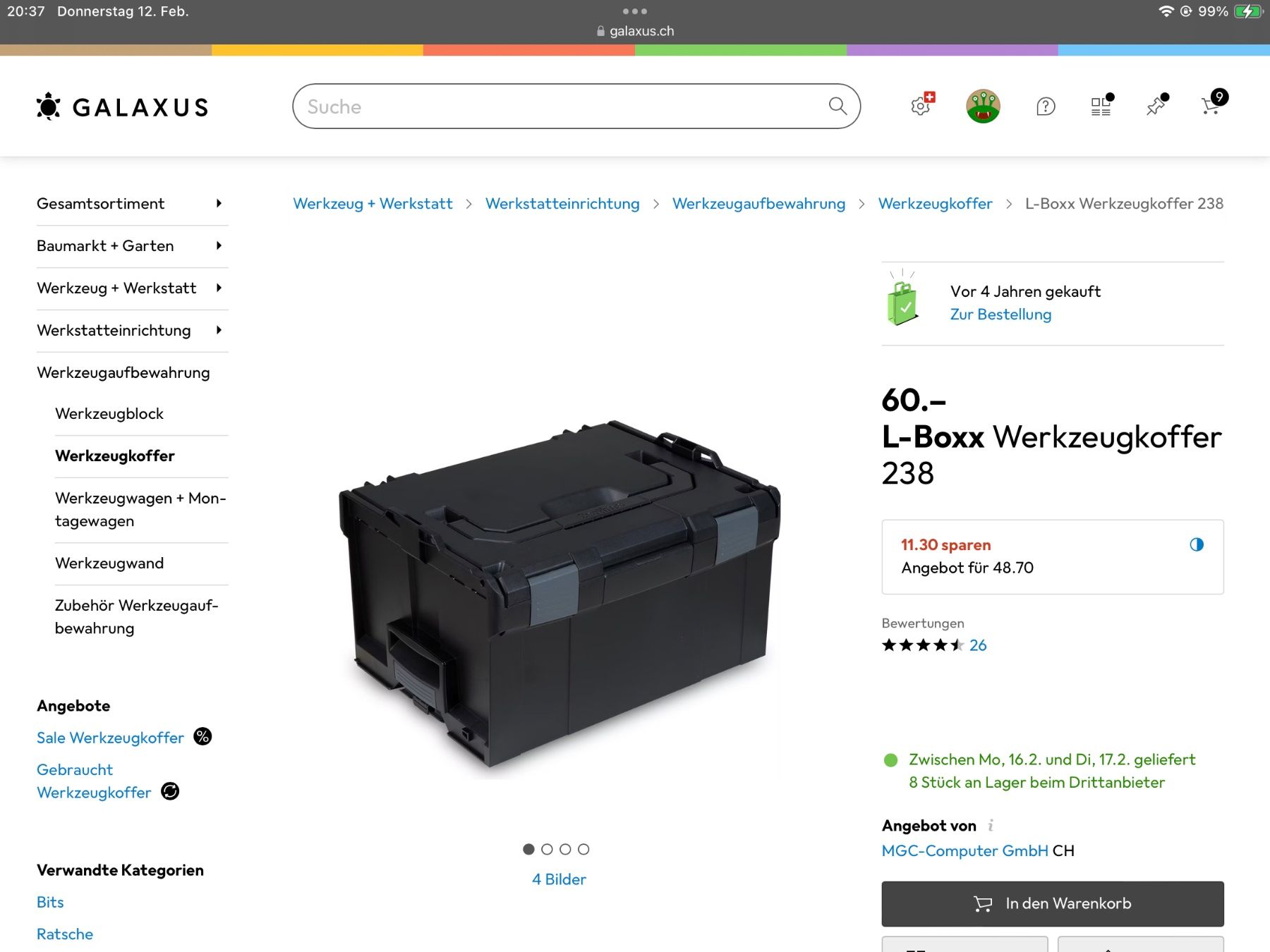 Casse di trasporto: L-Boxx Werkzeugkiste – Usato da Wil SG venduto da geschenkband 3