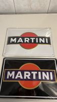 2er-Set MARTINI Metallschilder / Blechschilder (Weiß & Schwa