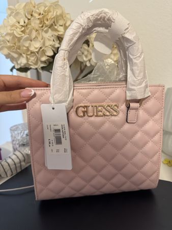 Borsa Guess Alazne Small Tote rosa nuova
