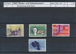 1958 "Werbe- und Gedenkmarken". gestempelt