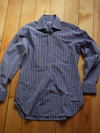Herren Hemd Kiton kariert blau langarm