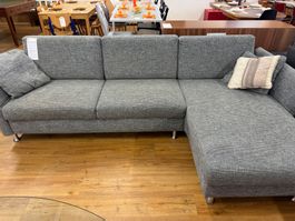 Modernes Ecksofa grau meliert – 3-Sitzer mit Longchair