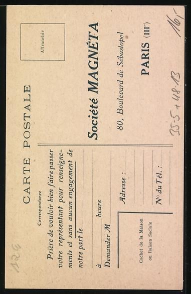Articles de publicité: Paris, Société Magnéta, Un des Centre – D'occasion à Berlin par bartko-reher 1