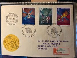 Ungarn 1977 ill. R-FDC SSt Raumforschung 60f/1Ft/6Ft