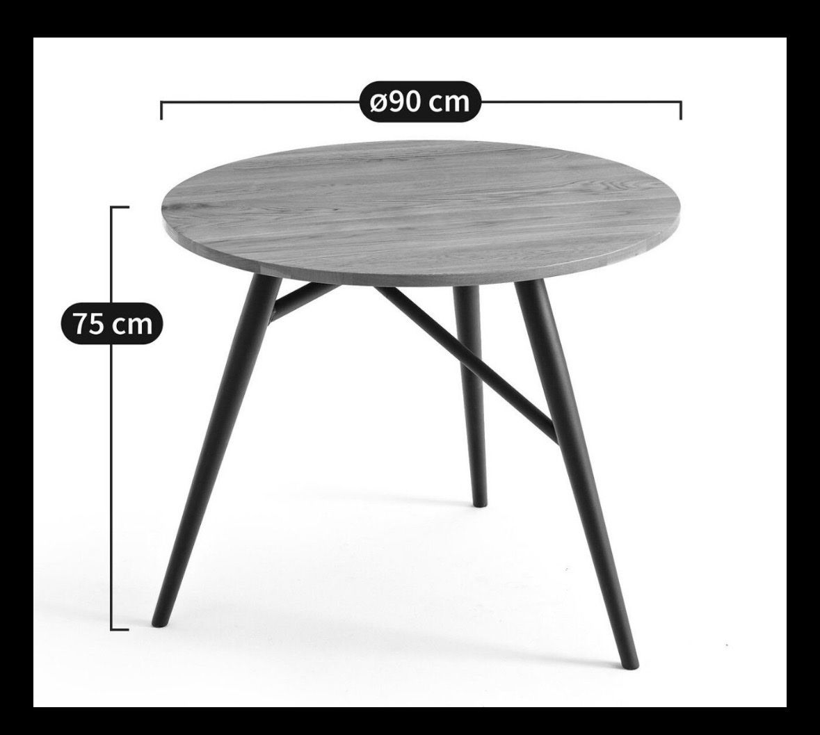 La Redoute Tavoli: LaRedoute Crueso Tisch rund 90cm, Eiche Holz schwarz – Usato da Küsnacht ZH venduto da Van_6lmf 1