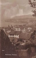 Montreux, détail des toits, circulée 1917