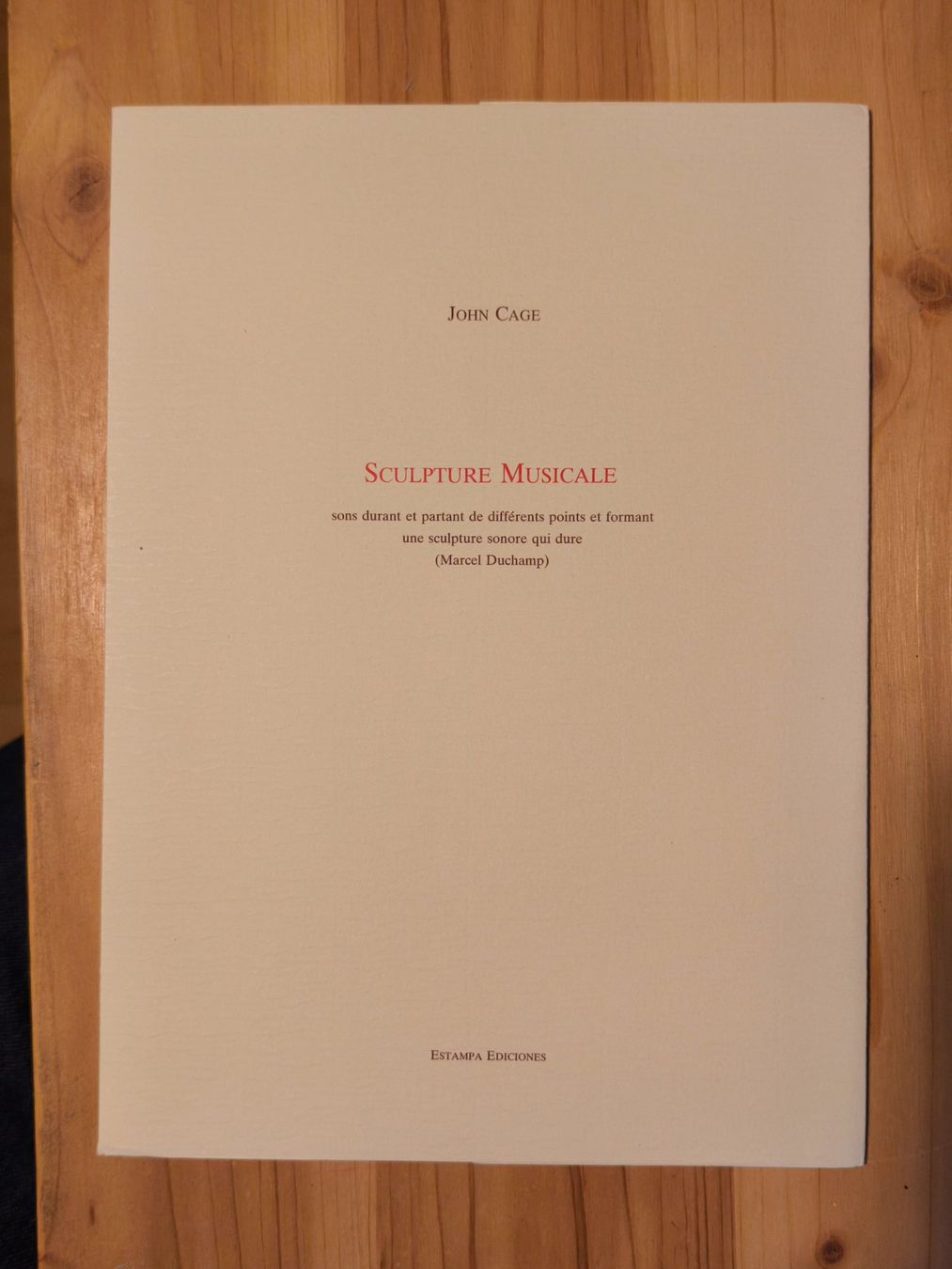 Livres: JOHN CAGE - SCULPTURE MUSICALE - SIGNIERT – D'occasion à Goldach par Gaip 6
