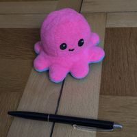 Reversible Octopus Plush Toy Blue Pink Small