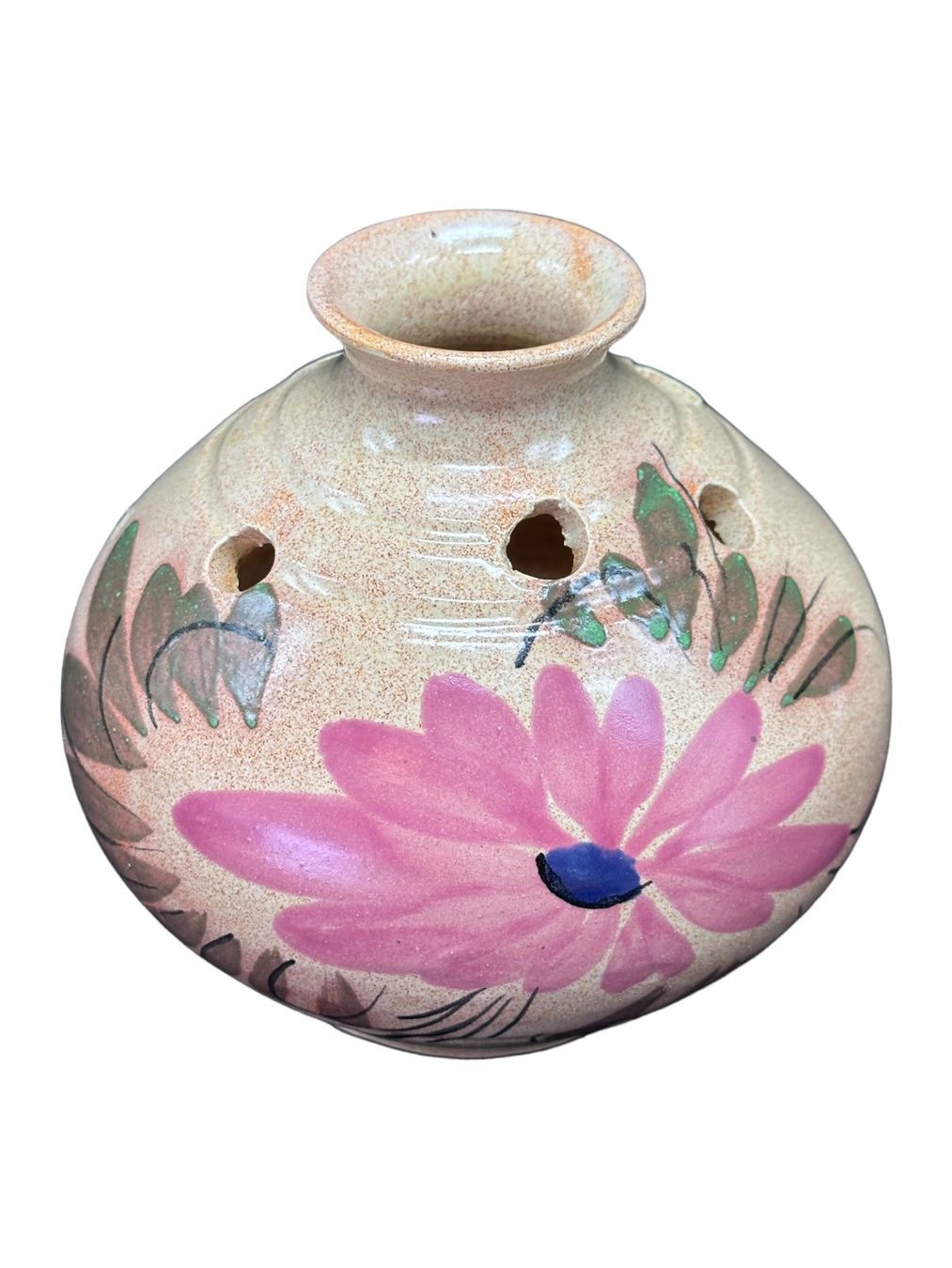 Vasen & Gefässe: Vase VALLAURIS pique-fleurs en grés émaillé peint à la main – Gebraucht aus Morges von MeeBee 1