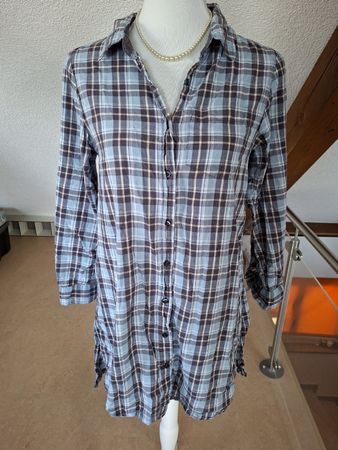 Longbluse Kariert Grösse XS Naturaline guter Zustand