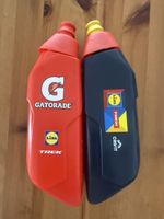 2 Trinkflaschen Lidl Trek Gatorade Crivit gebraucht rot blau