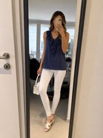 Ralph Laurent Top Rüschen Gr. M Blueberry, elegant/feminin