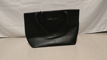 Schwarze Kunstleder Replay Shopper Tasche, neuwertig