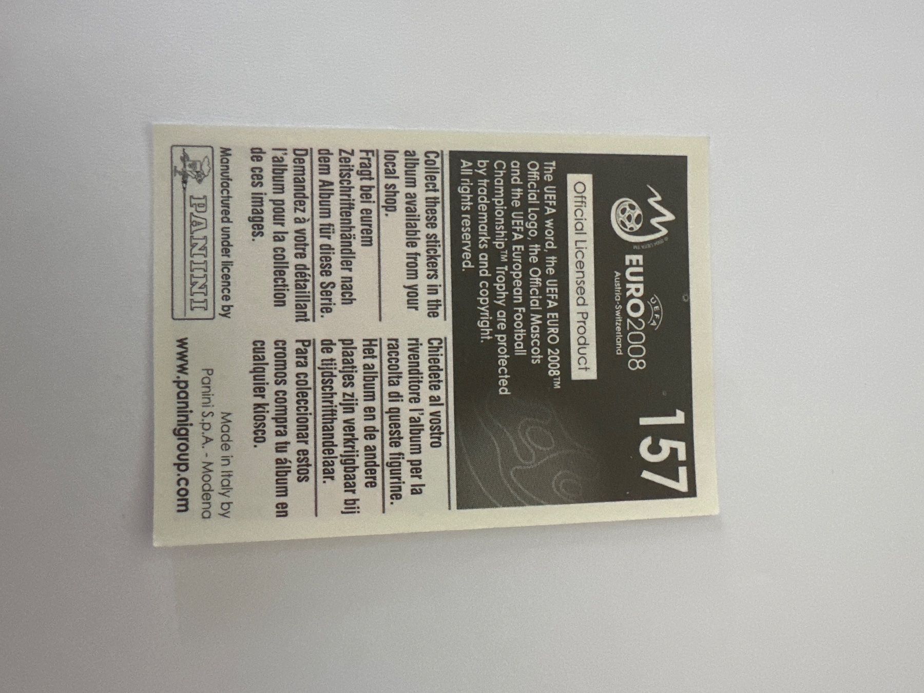 Panini Cartes à collectionner: Panini UEFA EM 2008 Sticker - Nr. 157 – D'occasion à Sulz AG par DealWerk 1
